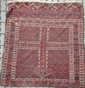 Tappeto caucasico Yamud antico originariamente era la porta  della tenda del beduino  cm. 155 x 140
